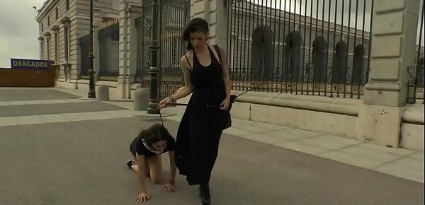  Slut treated like a dog in public